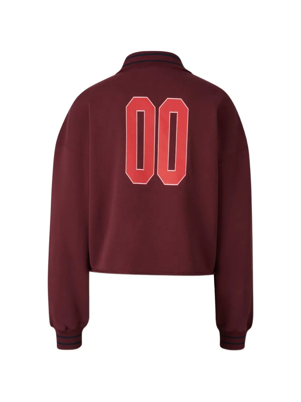 Off-White Cropped katoenen hoodie Rood