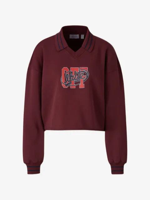 Off-White cropped cotton hoodie