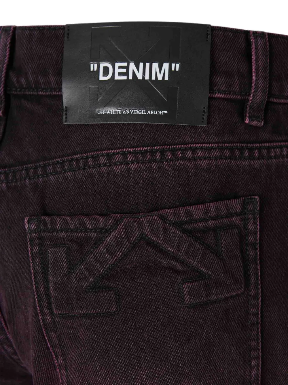 Off-White Jeans met logopatch Paars