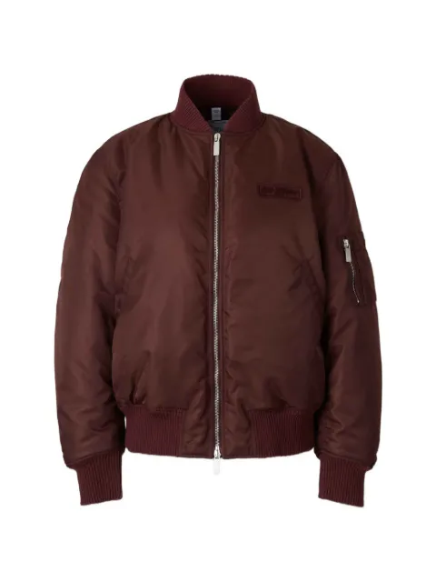 Off-White logo-patch zip-up bomber jacket