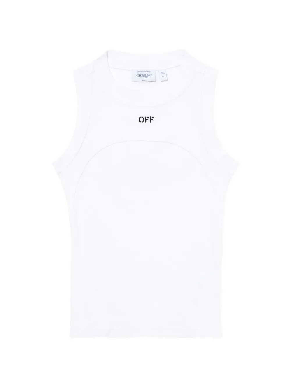Off-White logo-print ribbed top - Bianco