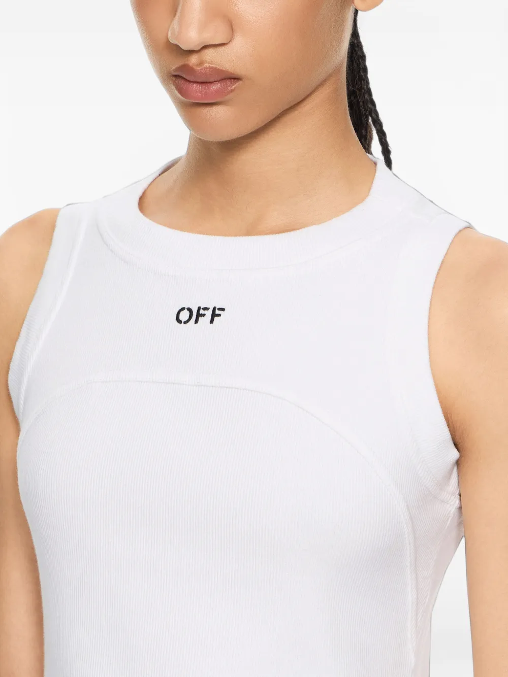 Off-White Geribbelde top met logoprint Wit