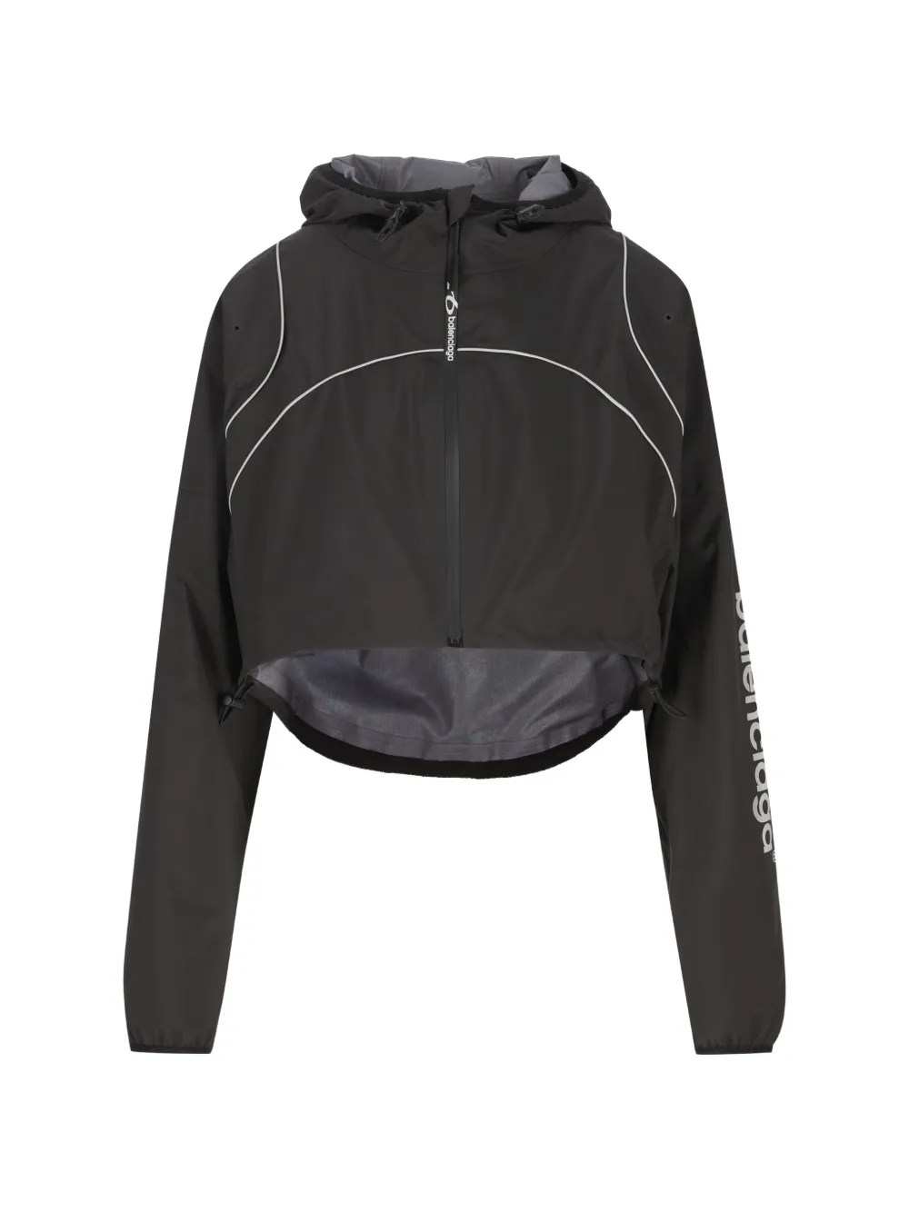 Balenciaga Giacca crop con cappuccio - Nero