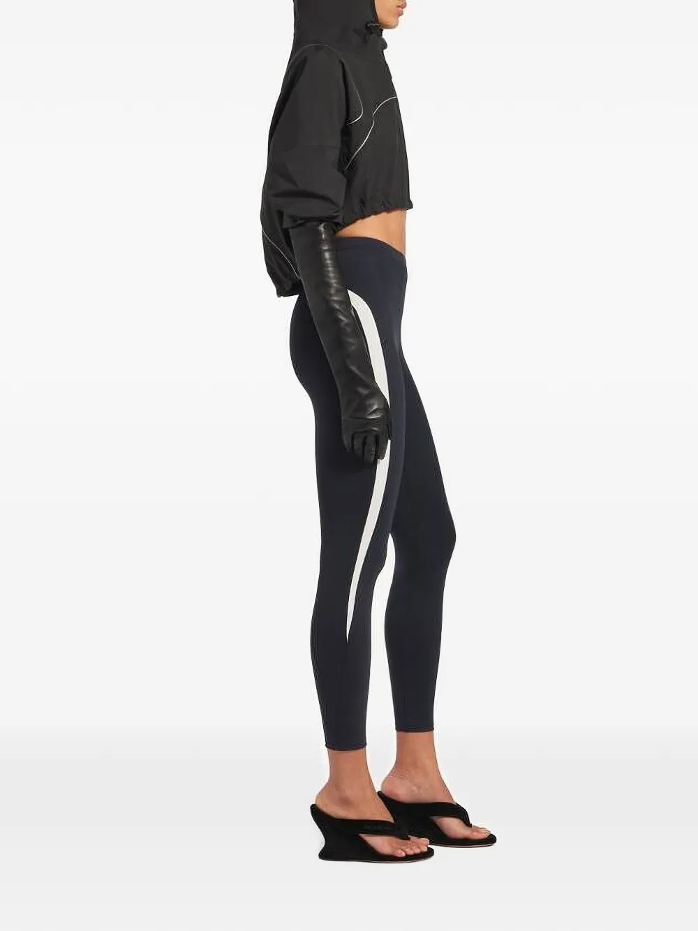 Balenciaga Cropped jack met contrasterende afwerking Zwart