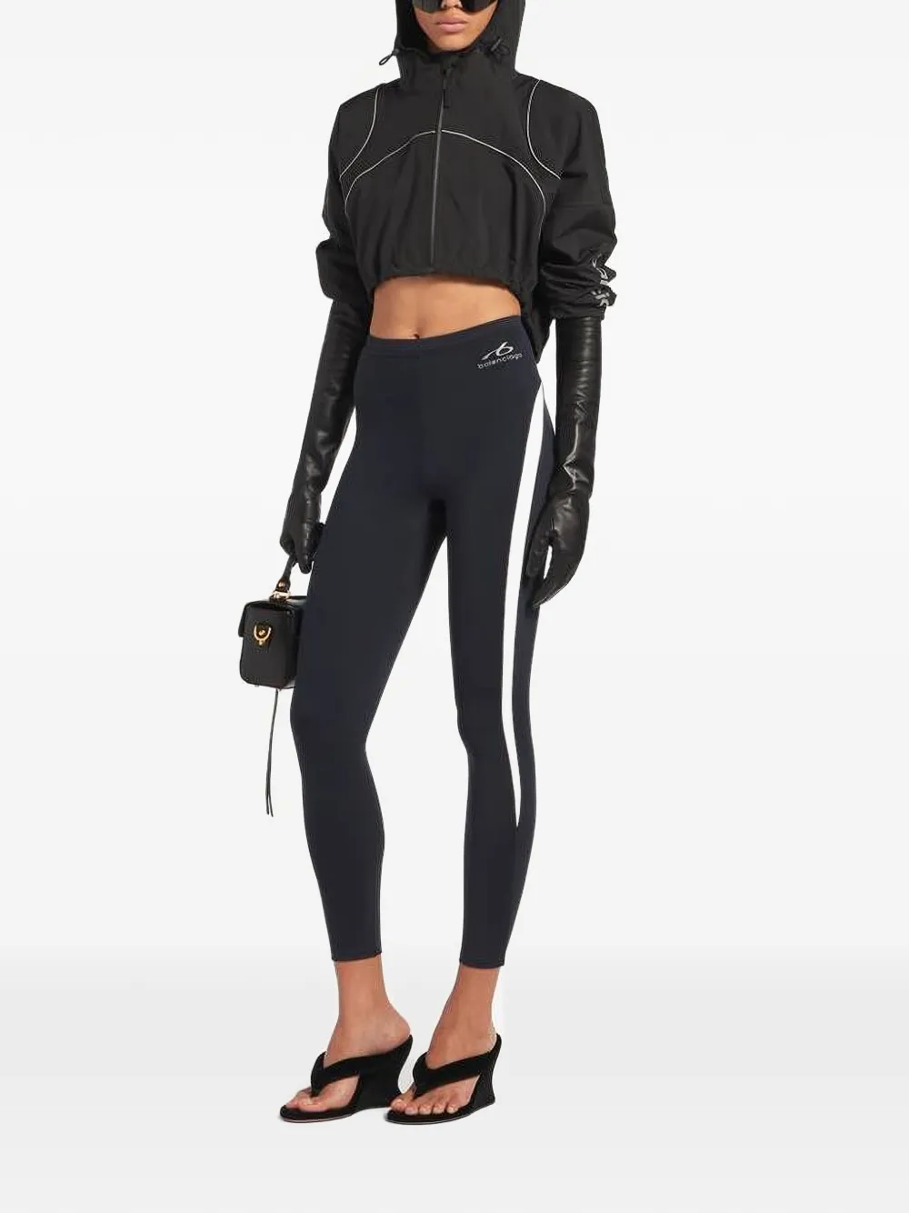 Balenciaga Cropped jack met contrasterende afwerking Zwart