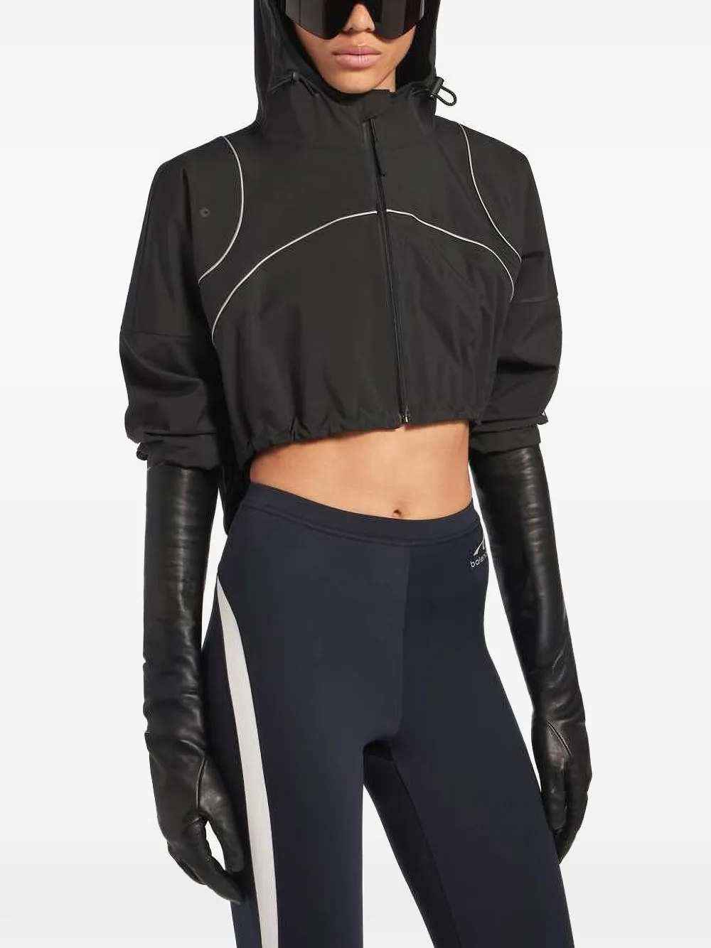 Balenciaga Cropped jack met contrasterende afwerking Zwart