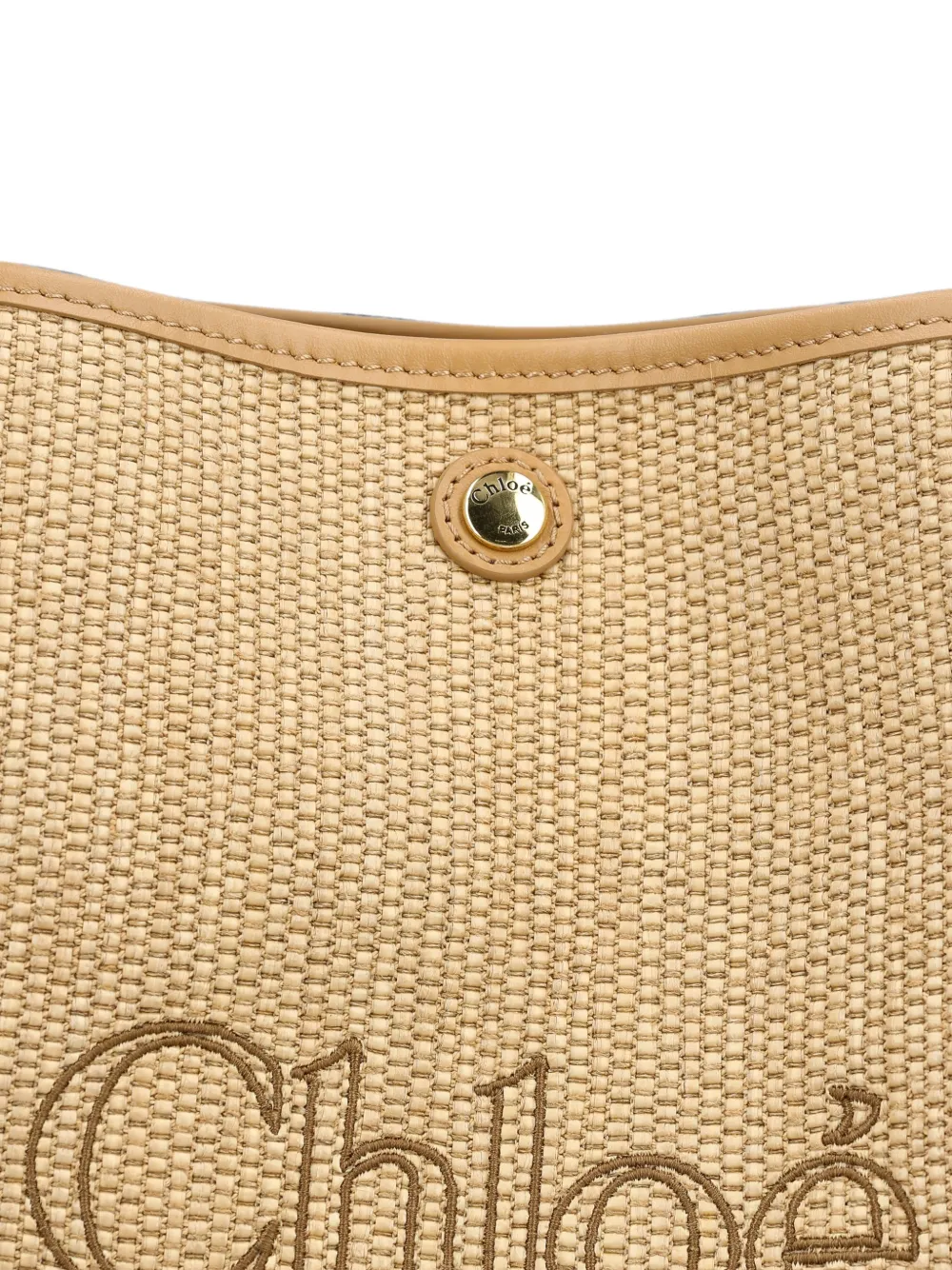 Chloé Kleine Clover shopper met raffia-effect vezels Beige