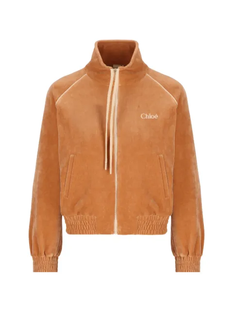 Chloé logo-embroidered velvet sweater