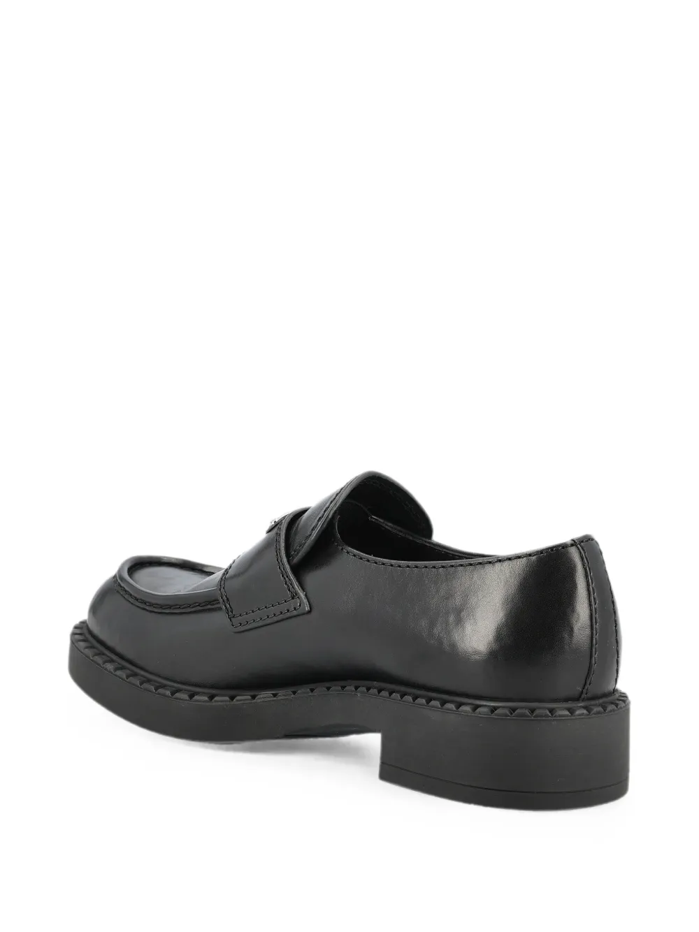 Prada Chocolate square-toe loafers Zwart