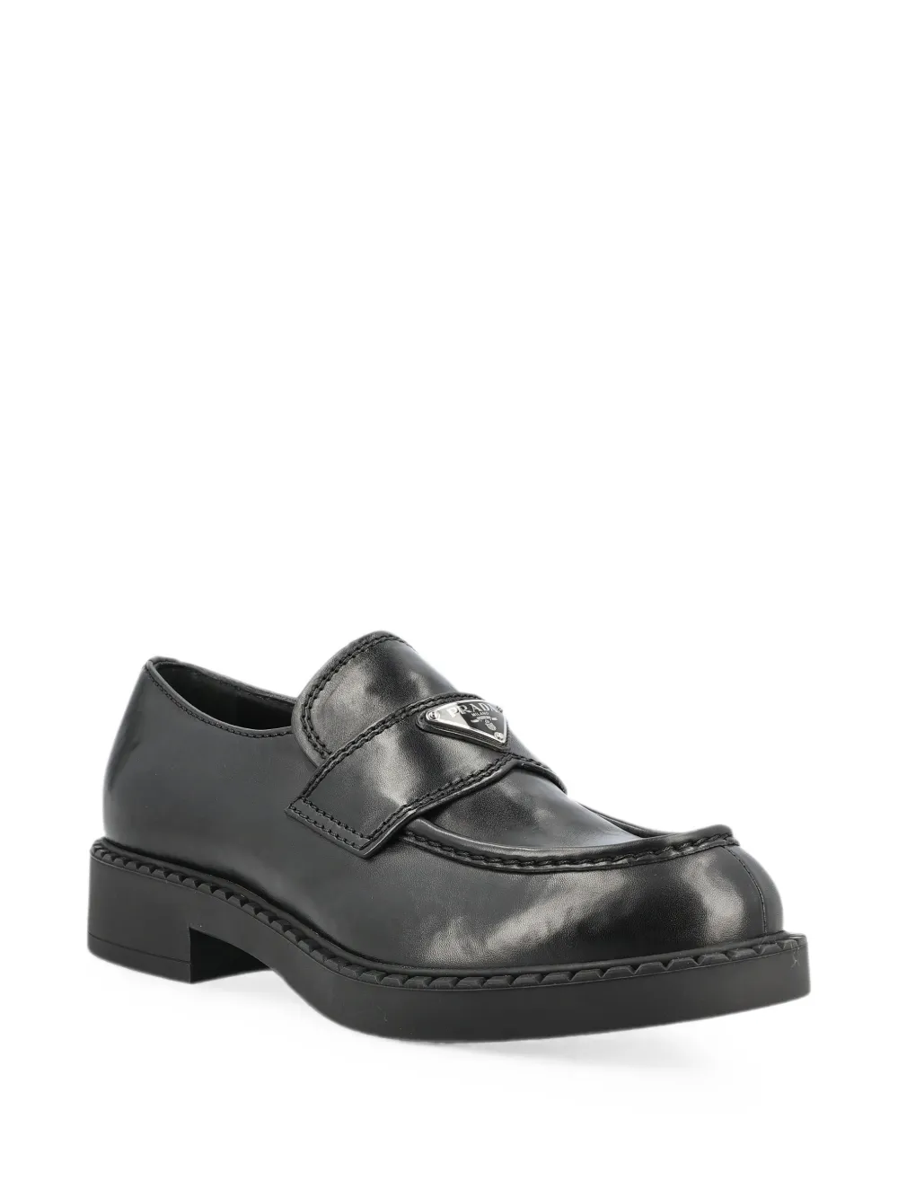 Prada Chocolate square-toe loafers Zwart