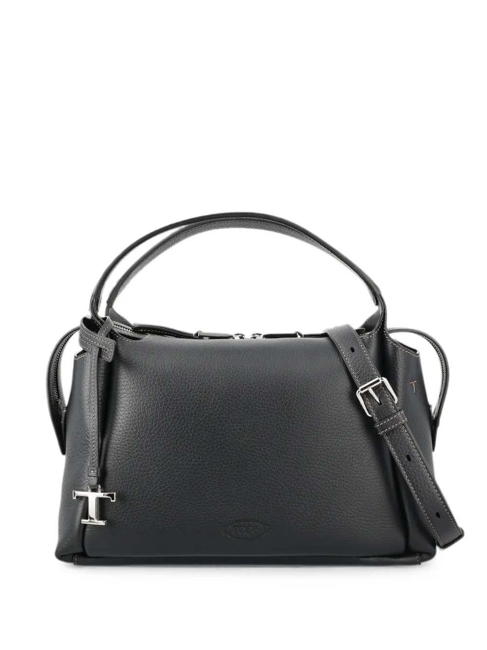 Tod's T-pendant pebble-leather handbag - Schwarz