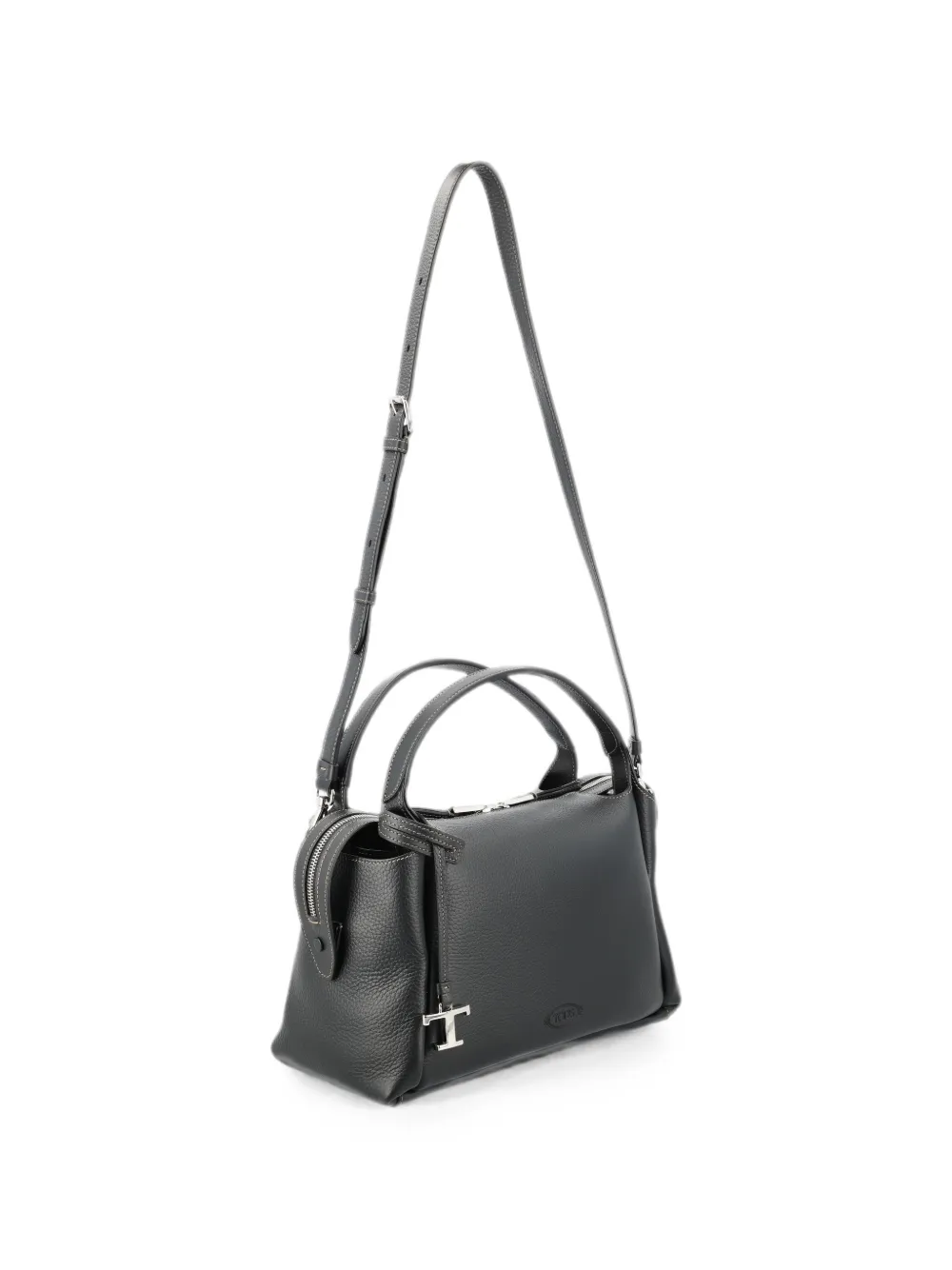 Tod's Handtas van bewerkt leer met T-hanger Zwart