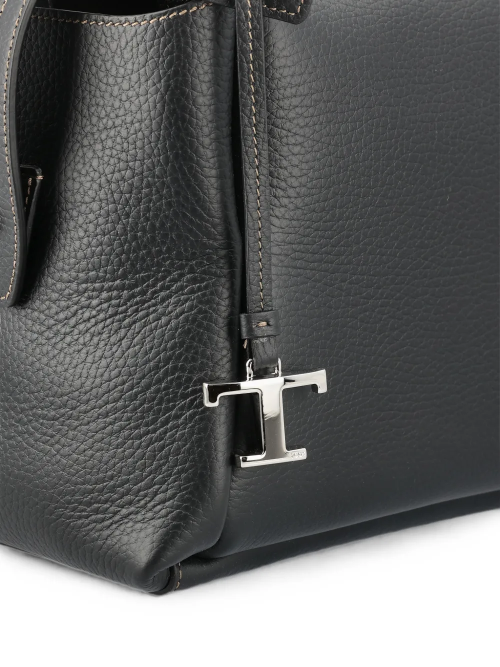 Tod's Handtas van bewerkt leer met T-hanger Zwart