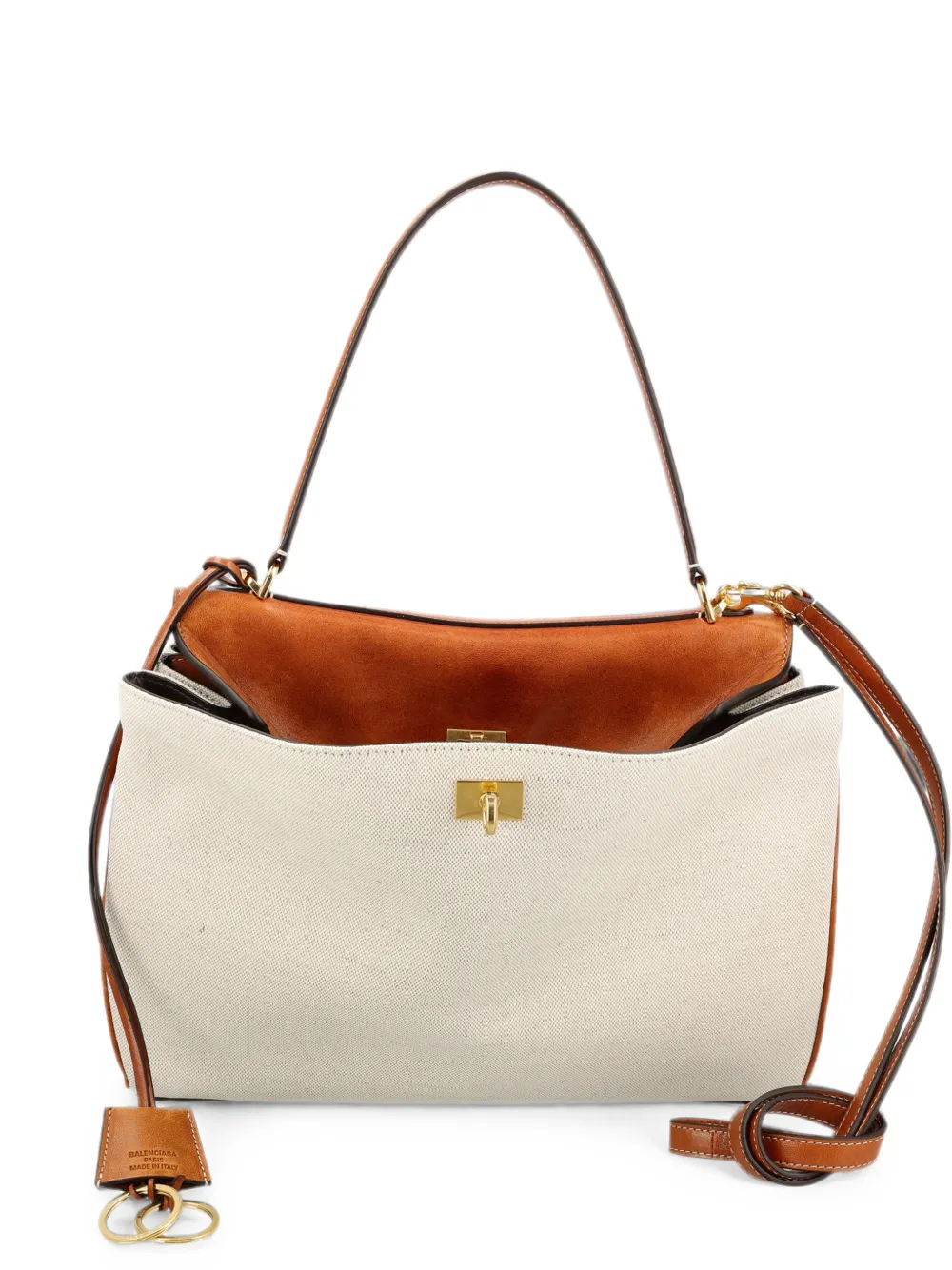 Balenciaga medium Rodeo turnlock-fastening canvas handbag - Toni neutri