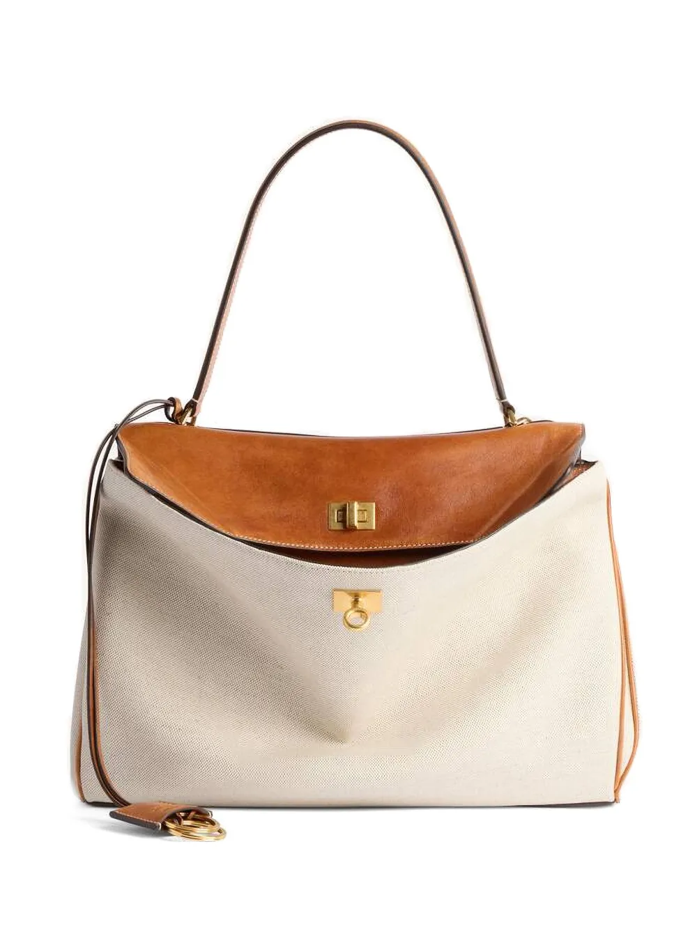 Balenciaga medium Rodeo turnlock-fastening canvas handbag - Toni neutri
