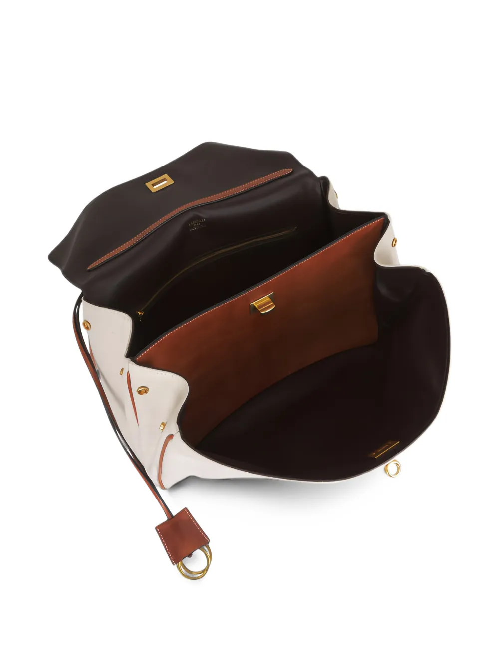 Balenciaga Medium Rodeo canvas handtas met draaislotsluiting Beige