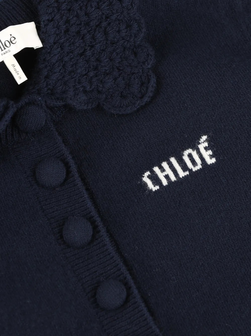 Chloé Slim-fit wolgebreid vest met logo Blauw
