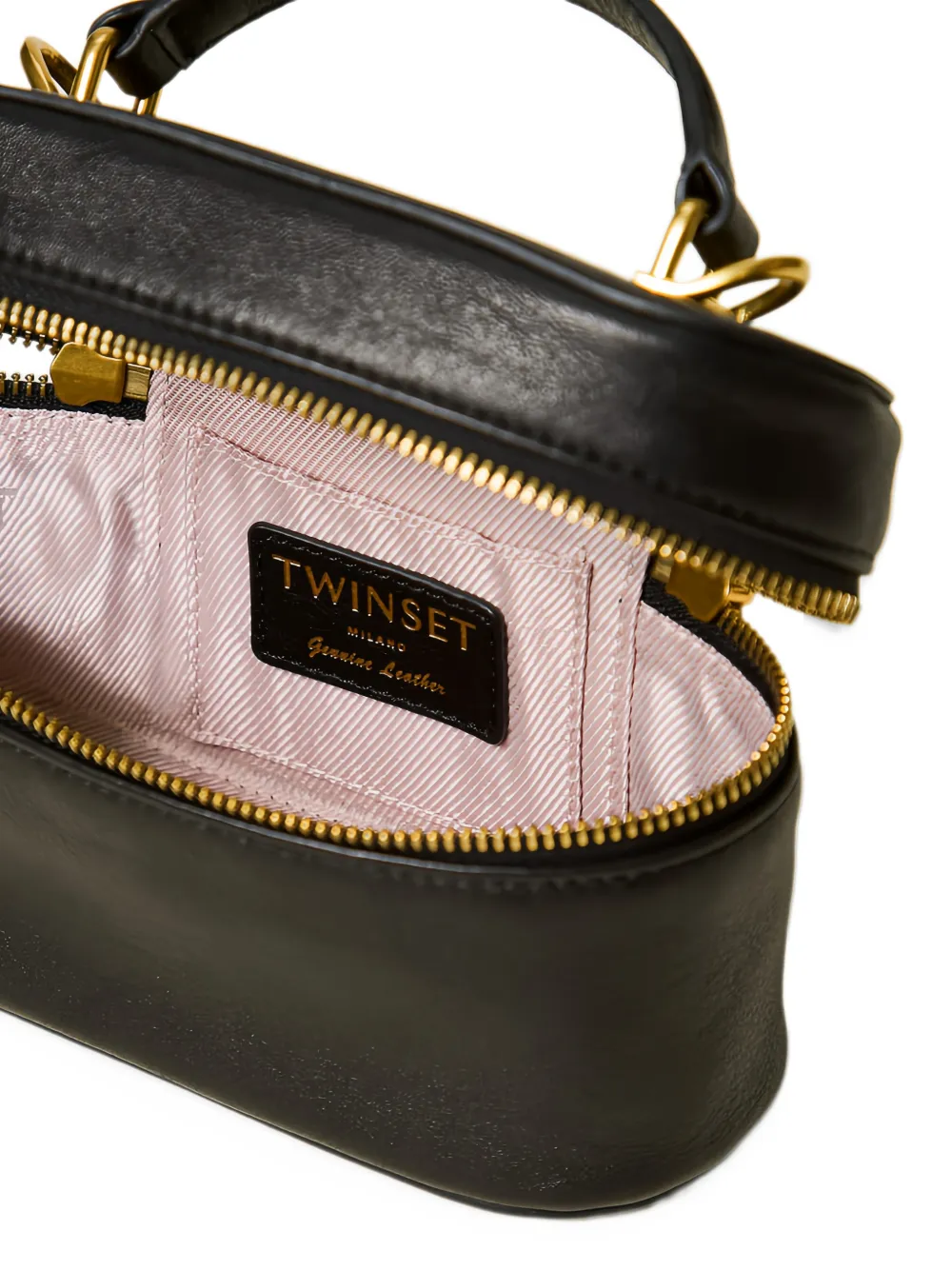 TWINSET Leren bucket-tas Zwart
