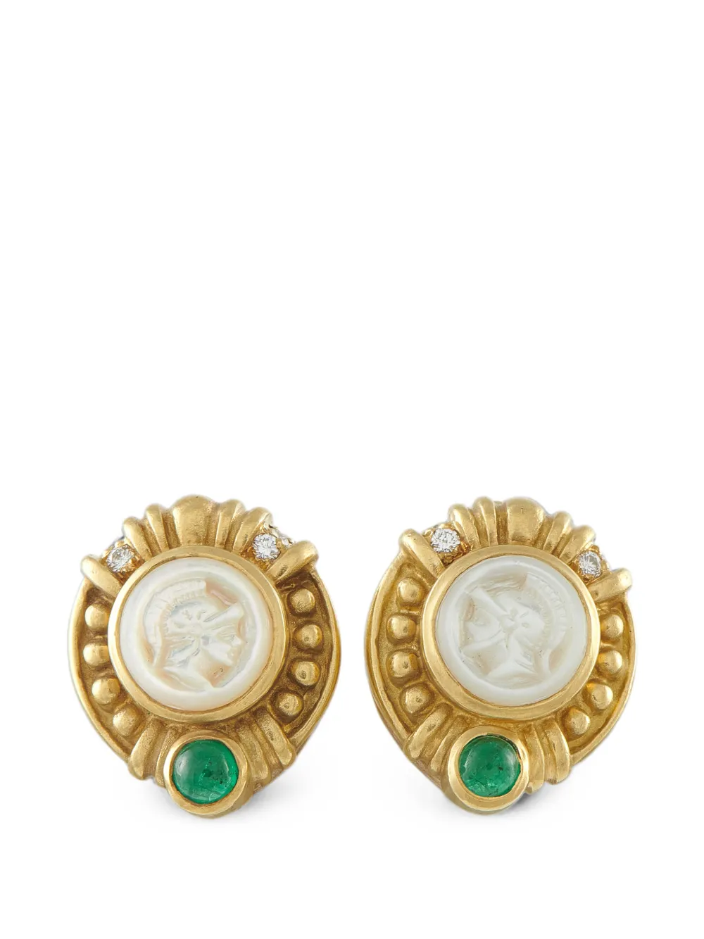 Judith Ripka multi-stone clip-on earrings - Oro