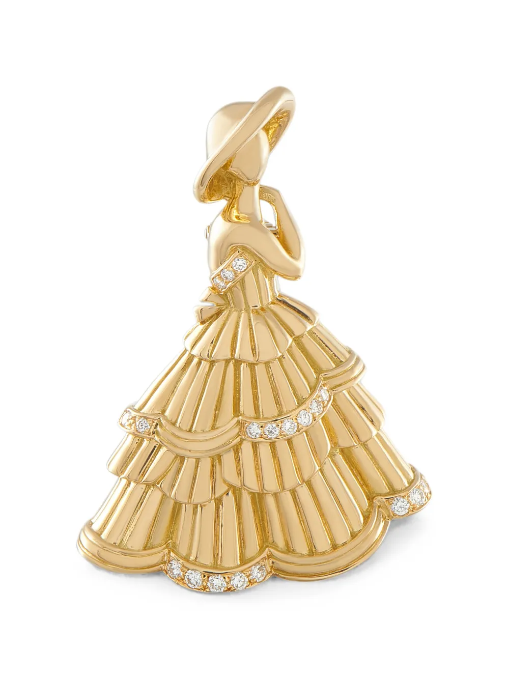 Christian Dior Pre-Owned diamond feminine-form brooch - Oro