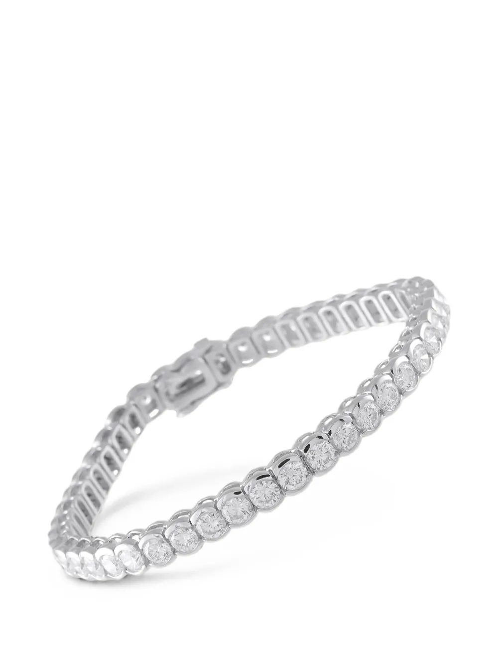 Pre-owned Lb Exclusive Diamond Tennis Bracelet In Silver