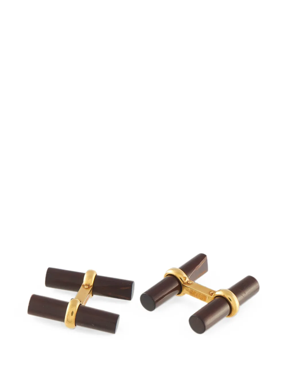 Van Cleef & Arpels Pre-Owned wood-embellished cufflinks - Oro
