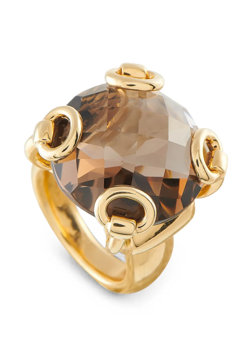 Gucci Pre-Owned Horsebit smoky-quartz ring - Oro