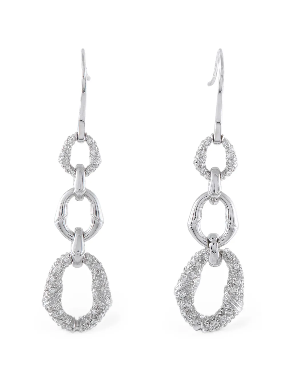 Gucci Pre-Owned Bamboo diamond drop earrings - Argento