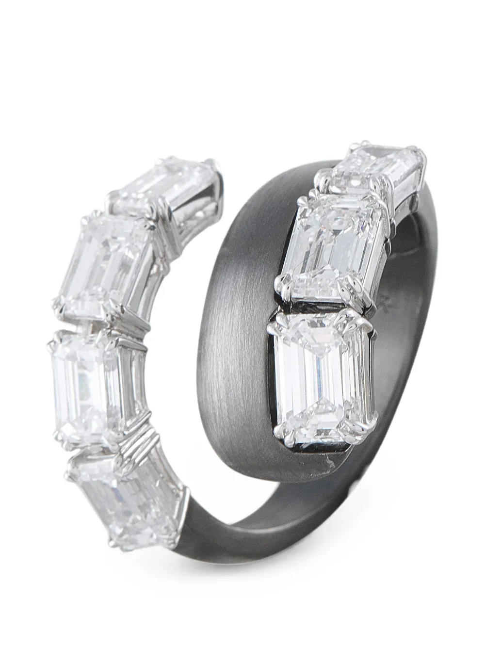 Nikos Koulis diamond wrapped-design ring - Nero