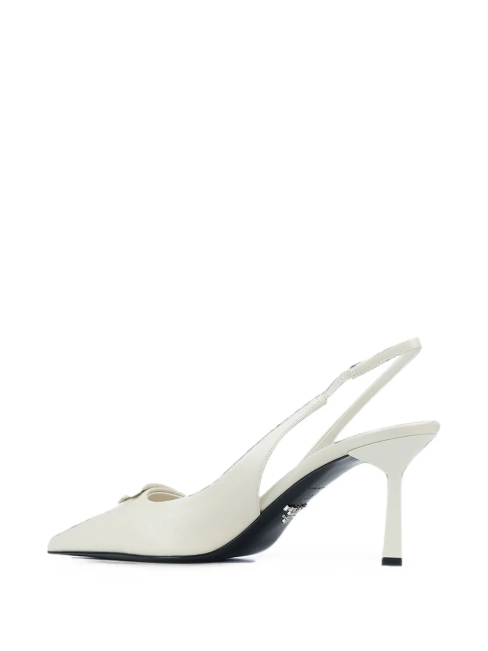 Prada logo-plaque slingback pumps Beige