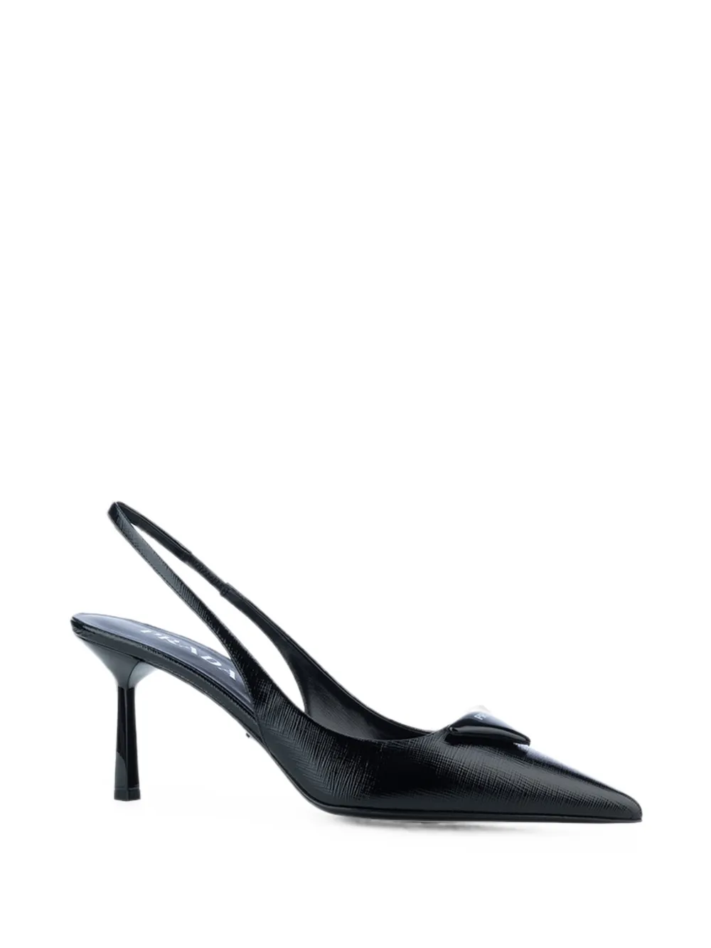 Prada Saffiano-leather slingback pumps Zwart