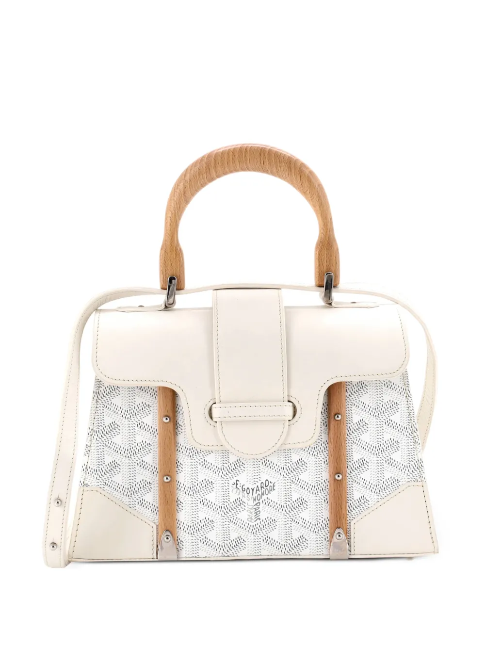 Goyard Pre-Owned Borsa a mano Saigon mini in tela cerata e pelle con manico - Bianco