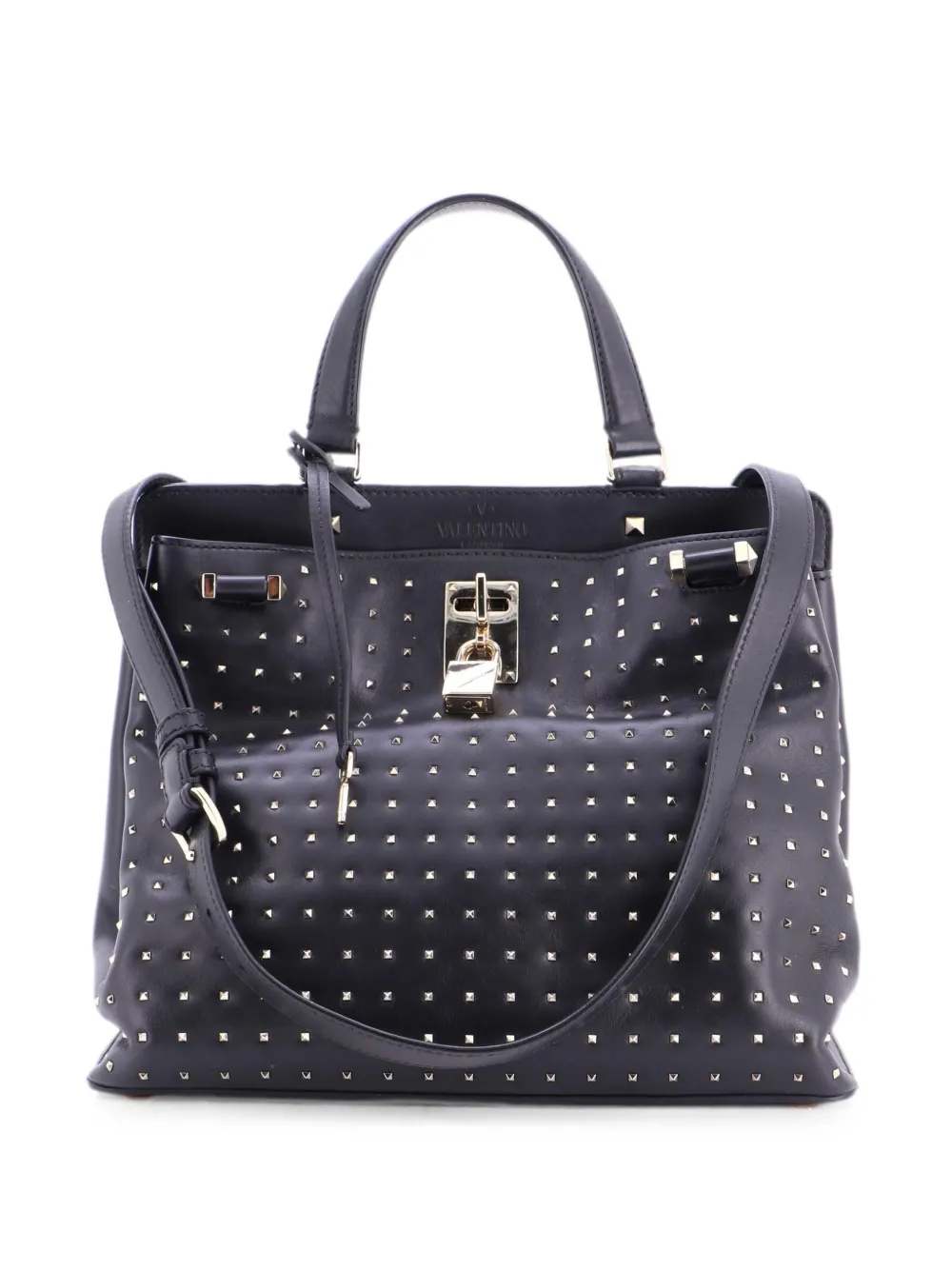 Valentino Garavani Pre-Owned Borsa a tracolla Joy Lock media in pelle - Nero