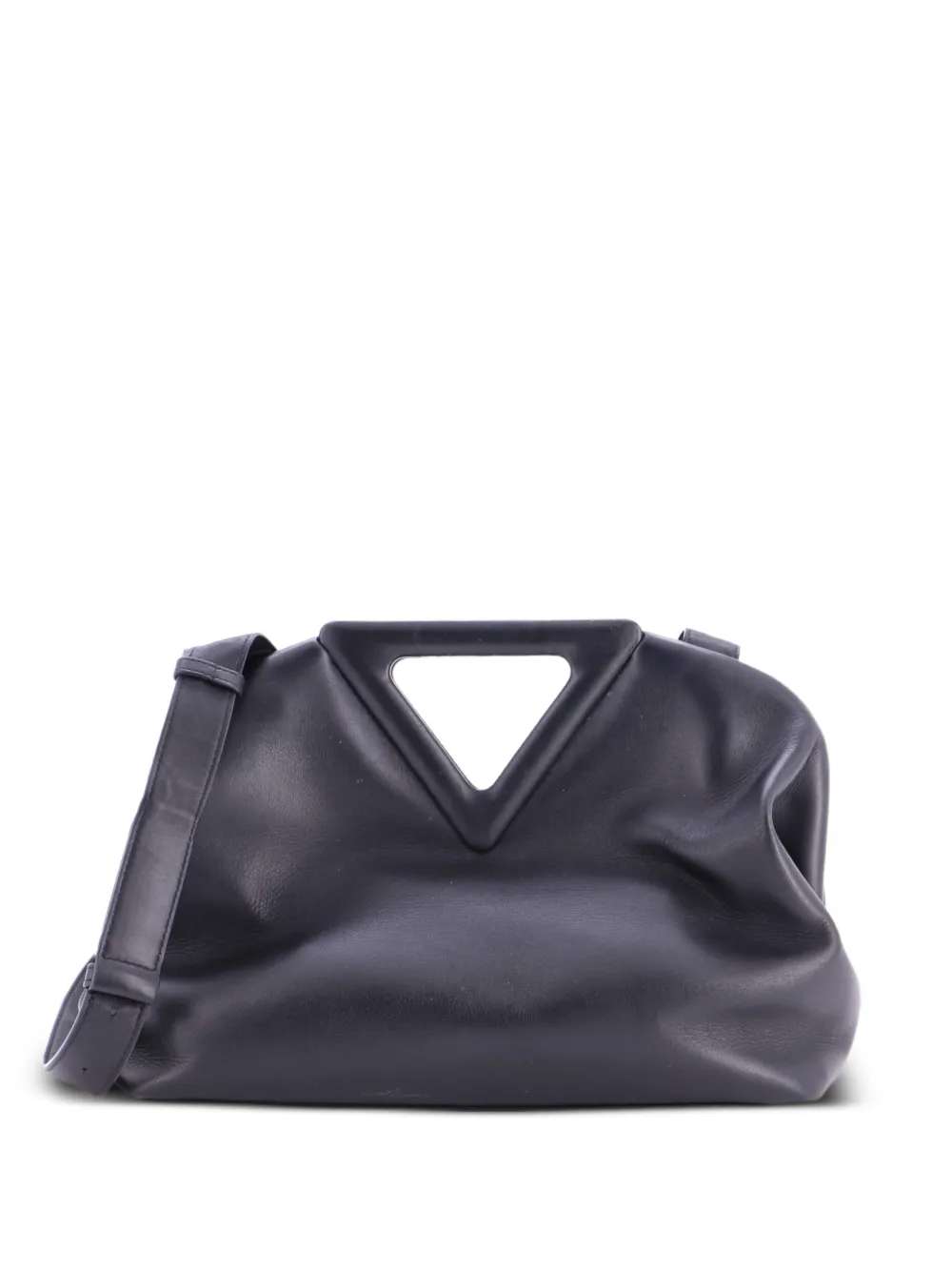 Bottega Veneta Pre-Owned Mittelgroße Point Leather Schultertasche - Schwarz