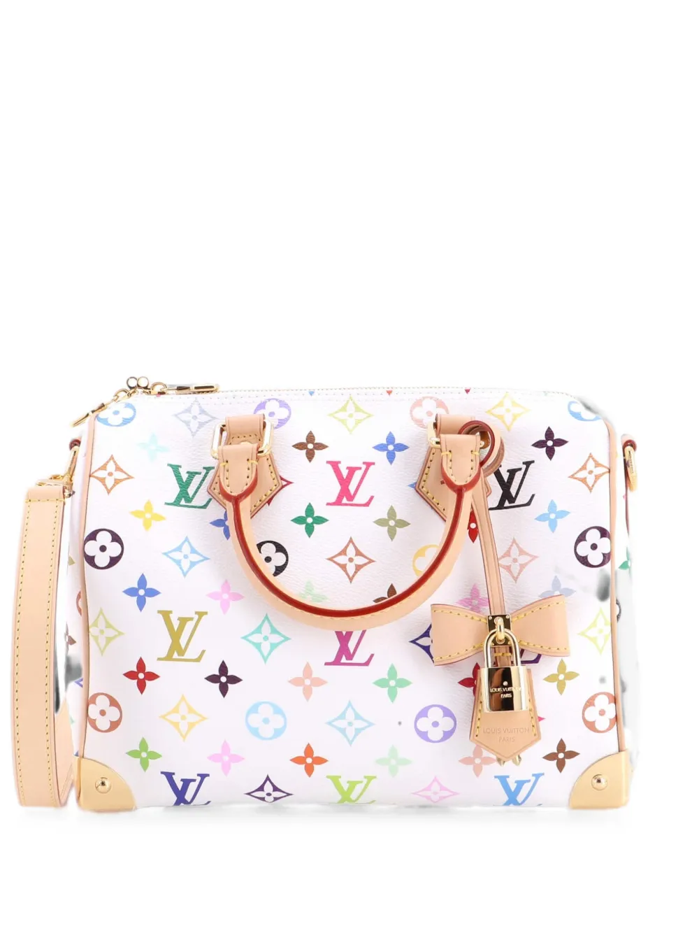 Louis Vuitton Pre-Owned x Takashi Murakami Borsa a tracolla Speedy Soft Bandouliere 25 con monogramma multicolore - Bianco