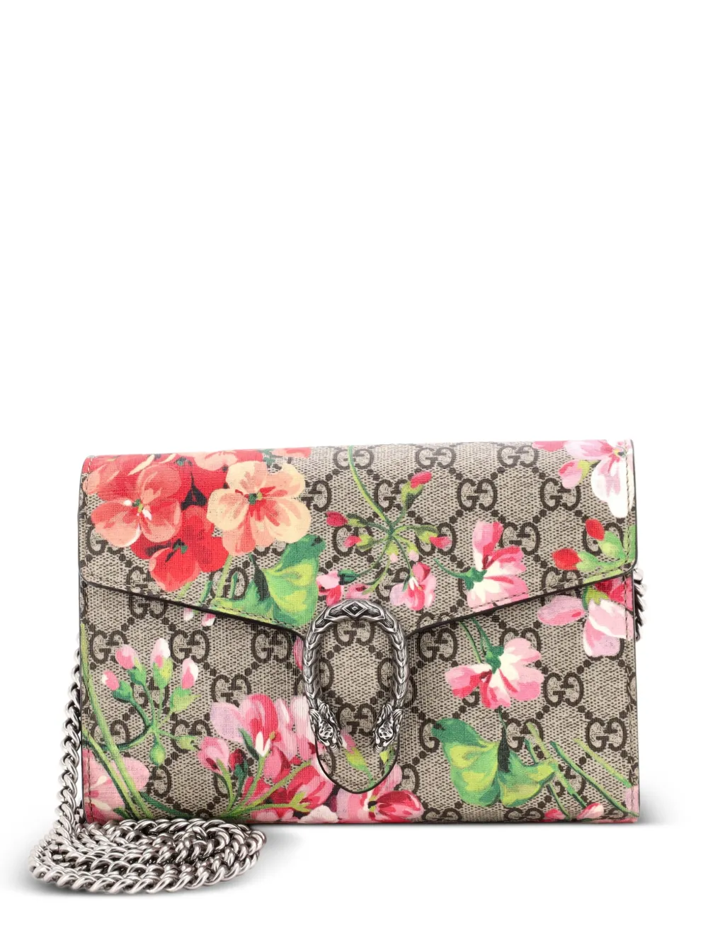 Gucci Pre-Owned Borsa a tracolla Dionysus piccola in tela cerata GG con stampa a fiori e catena - Rosa