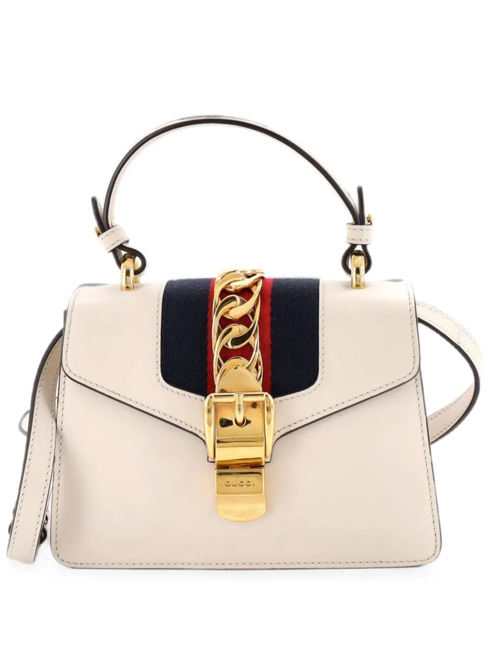 Gucci Pre-Owned Borsa a tracolla Sylvie mini in pelle con manico - Bianco