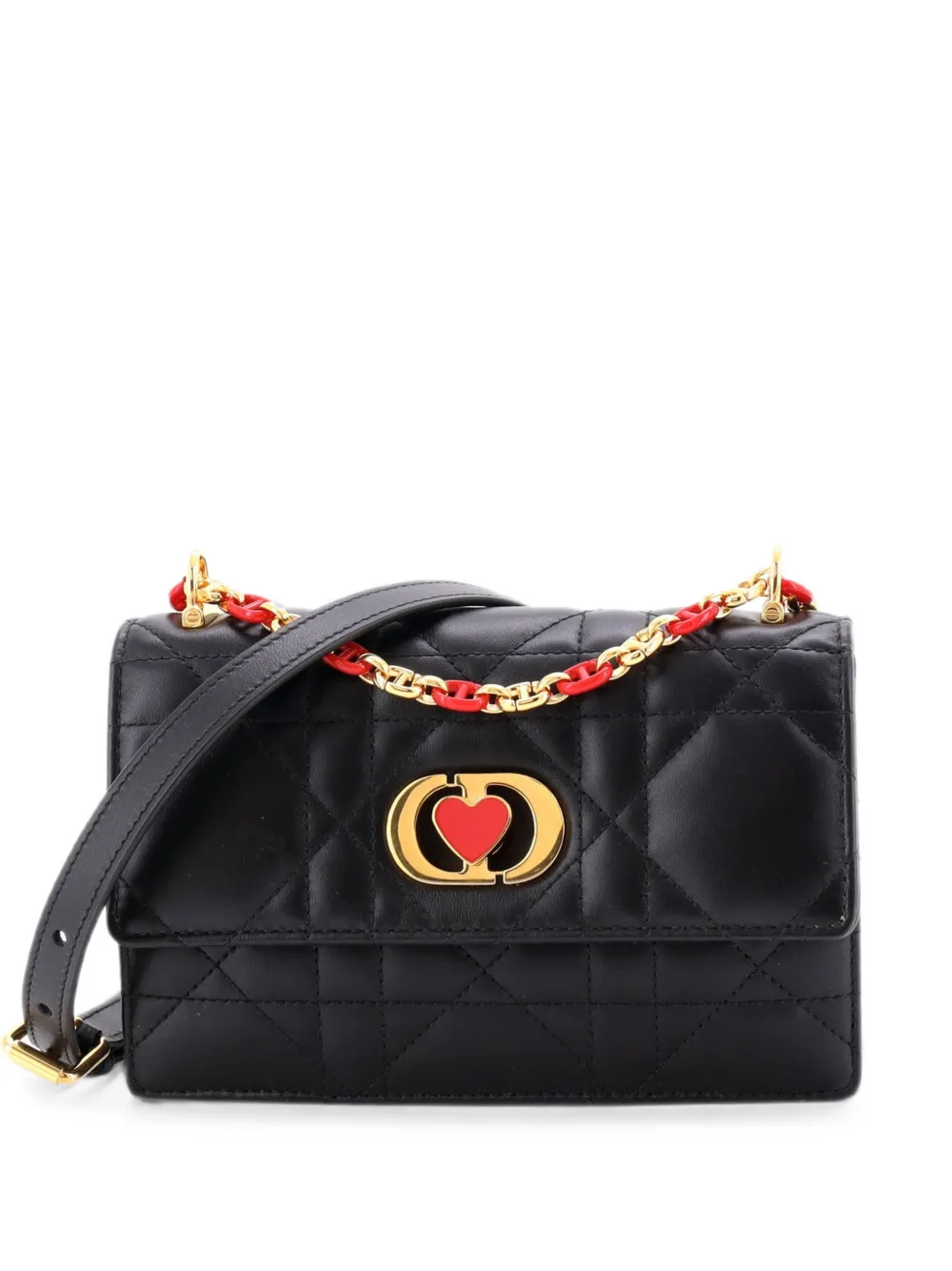 Christian Dior Pre-Owned DiorAmour Miss Caro Flap Bag Cannage Quilt Calfskin Mini crossbody bag - Black