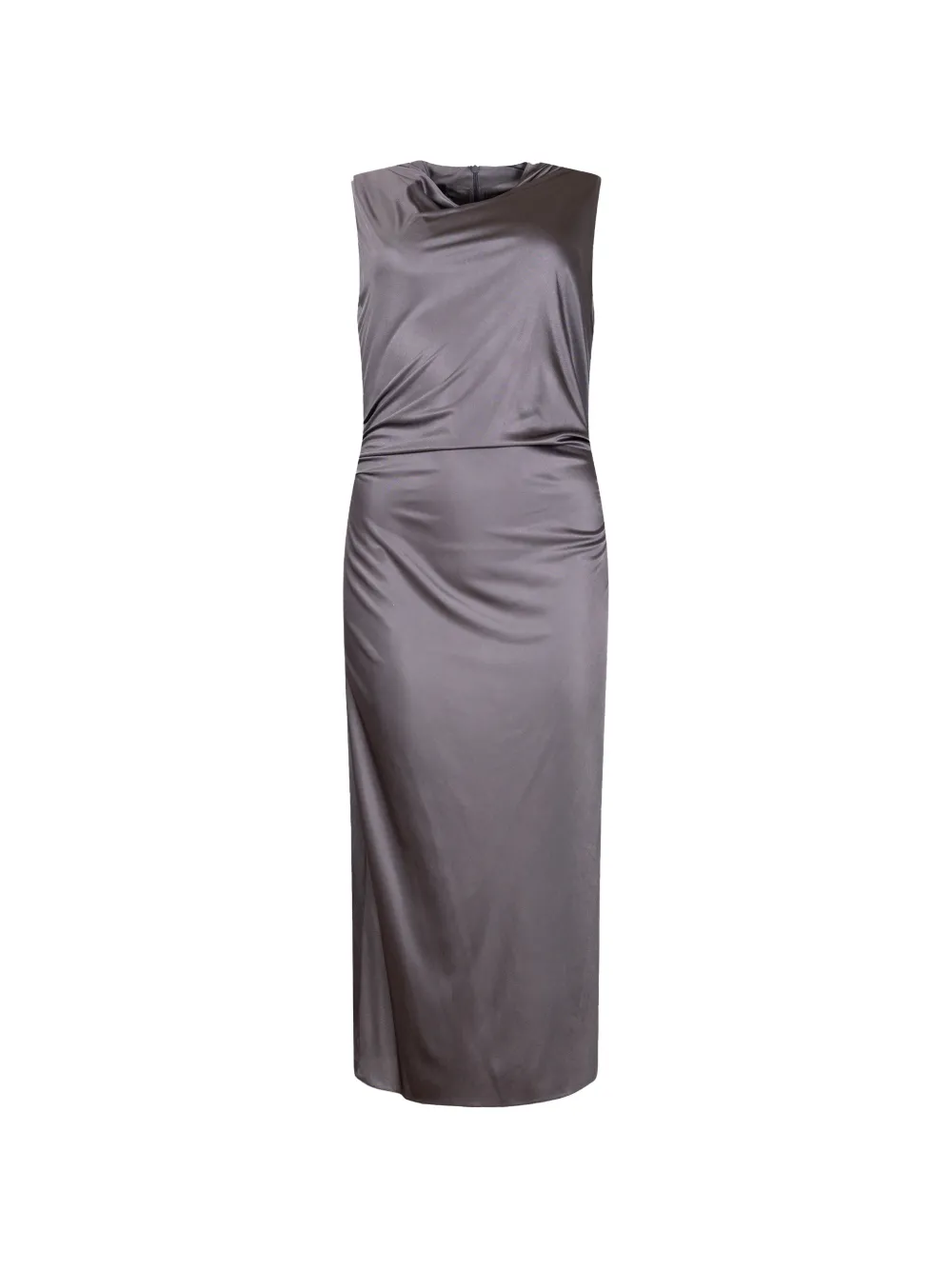 PINKO sleeveless gathered midi dress - Grigio