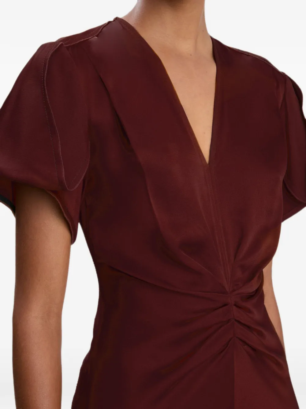 Victoria Beckham Eve midi-jurk met gedraaid detail Rood