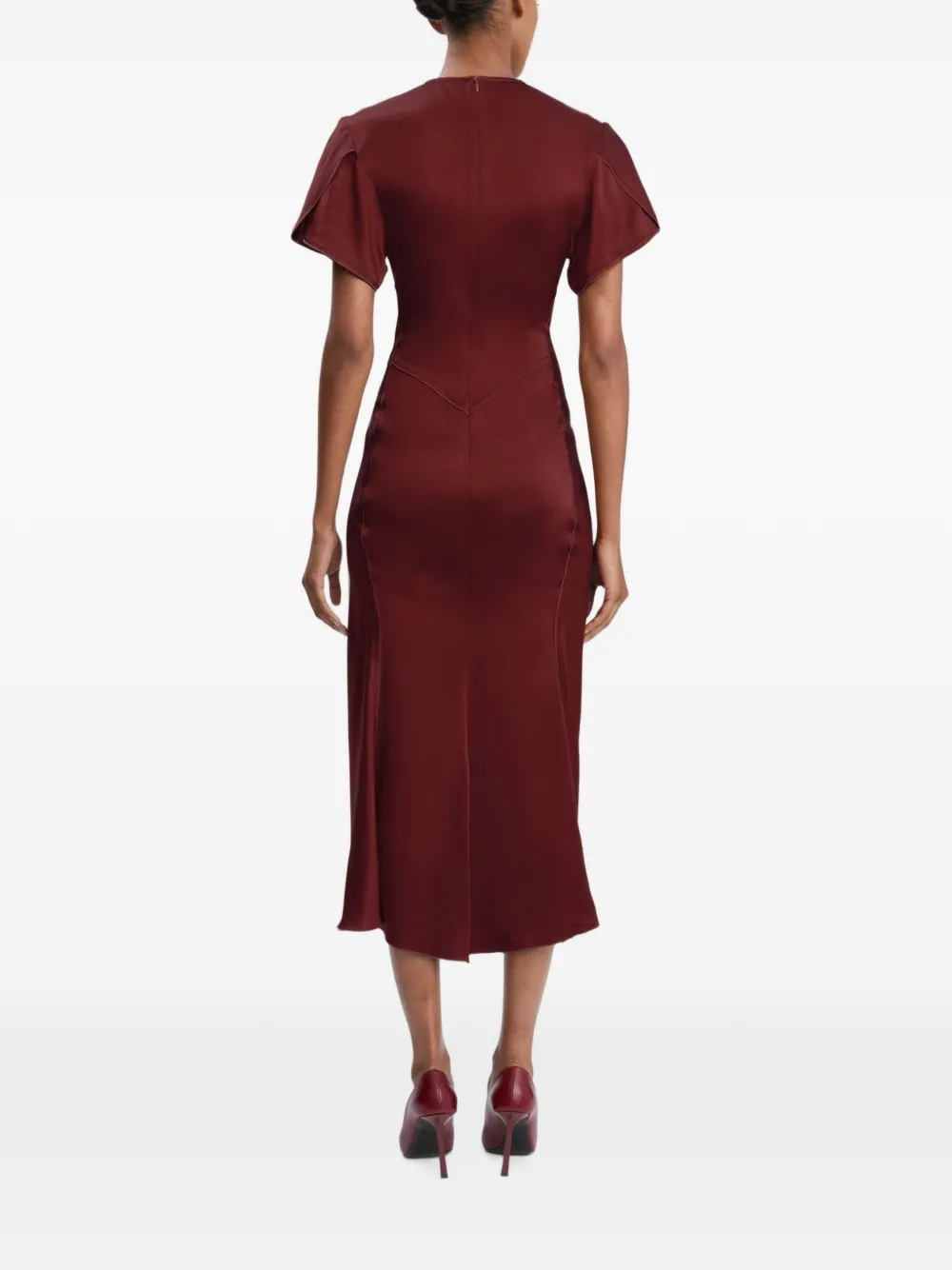 Victoria Beckham Eve midi-jurk met gedraaid detail Rood
