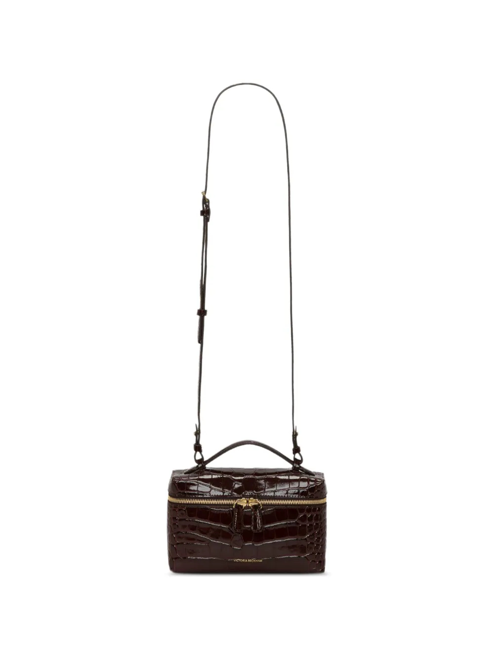 Victoria Beckham Vanity croc-effect mini bag - Brown