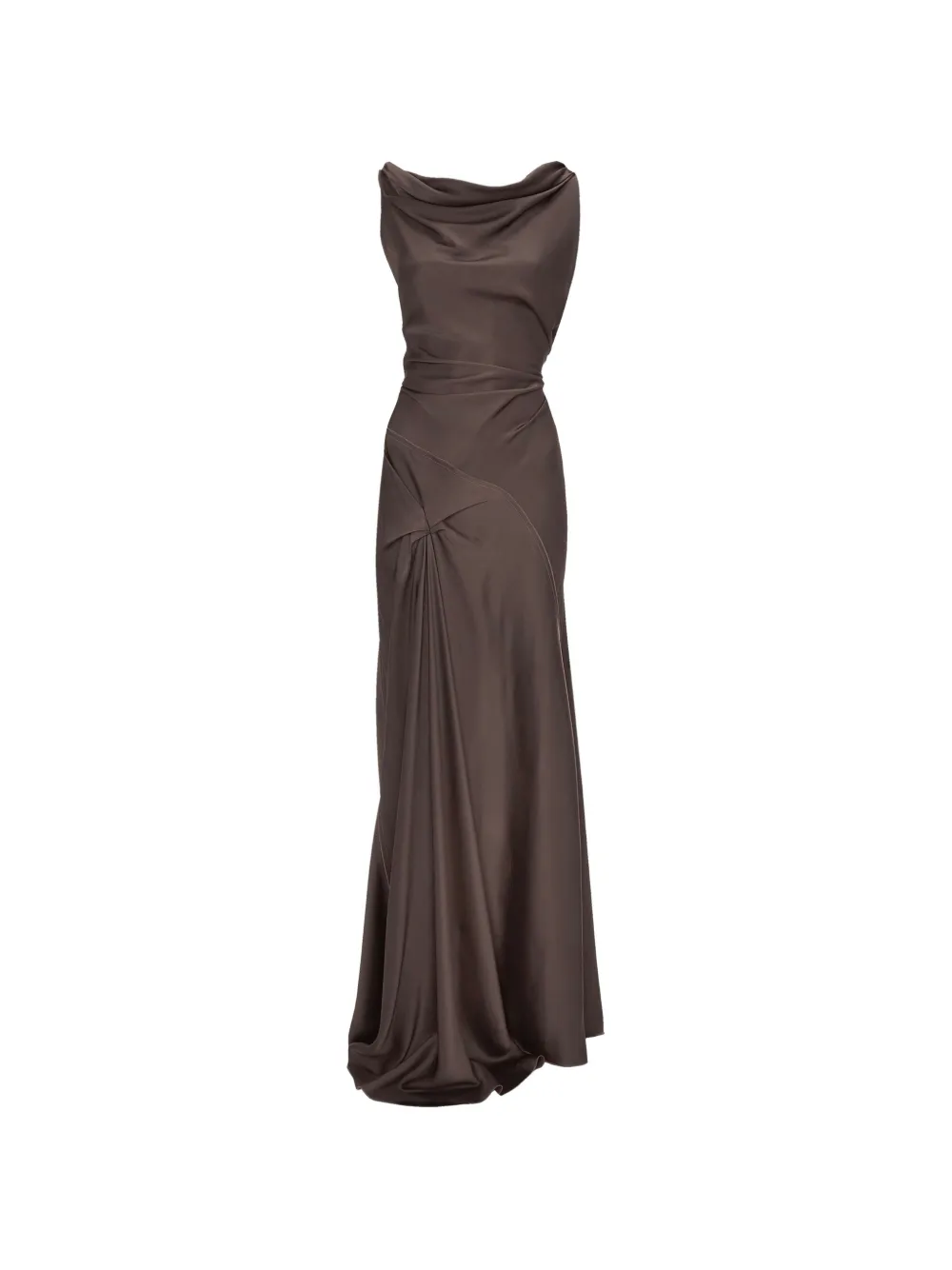 Victoria Beckham Posy draped maxi gown - Brown