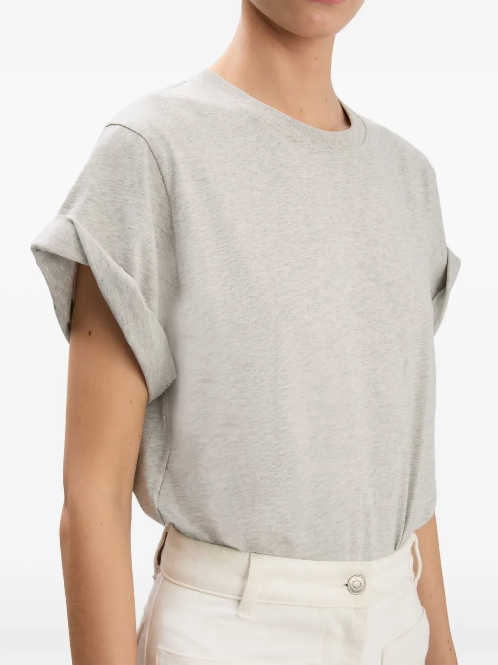 Victoria Beckham Tilly T-shirt met gerolde mouwen Grijs