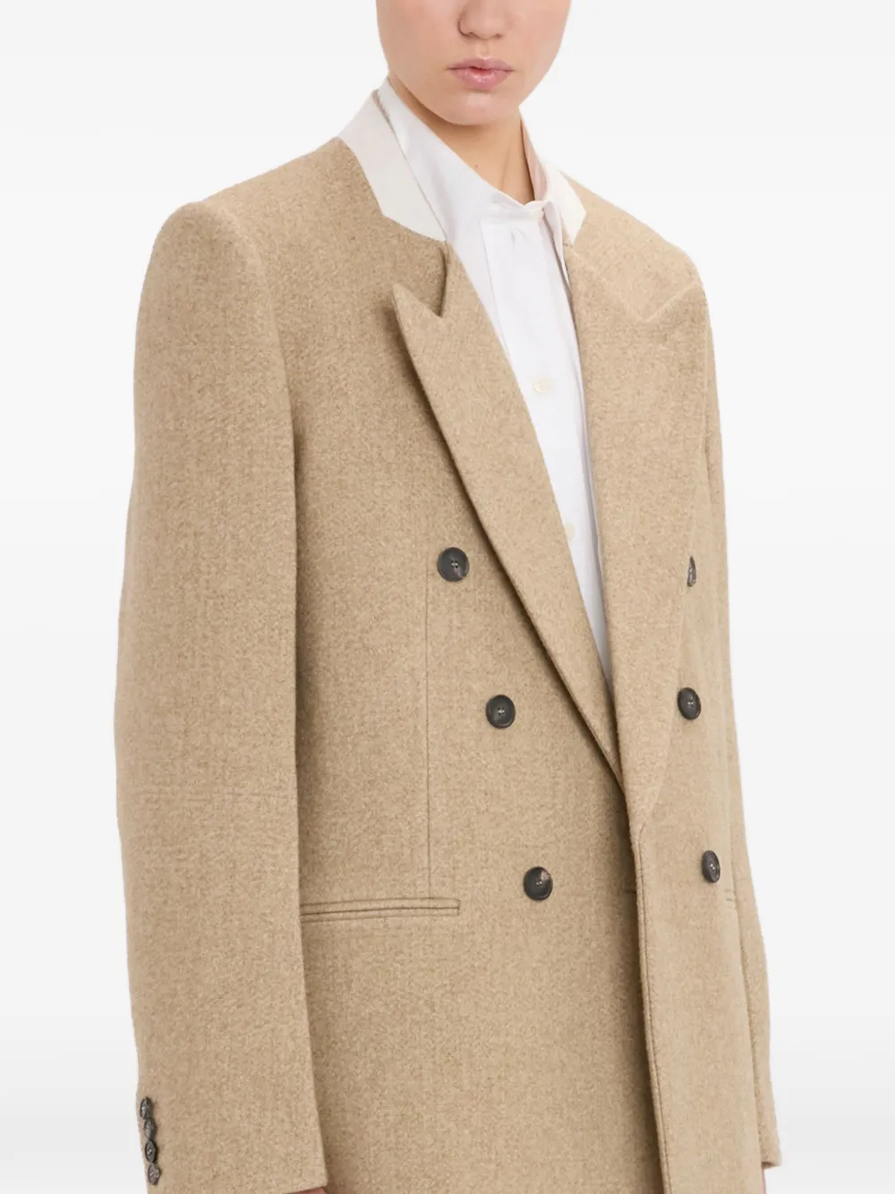 Victoria Beckham Beatrice blazer met dubbele rij knopen Beige