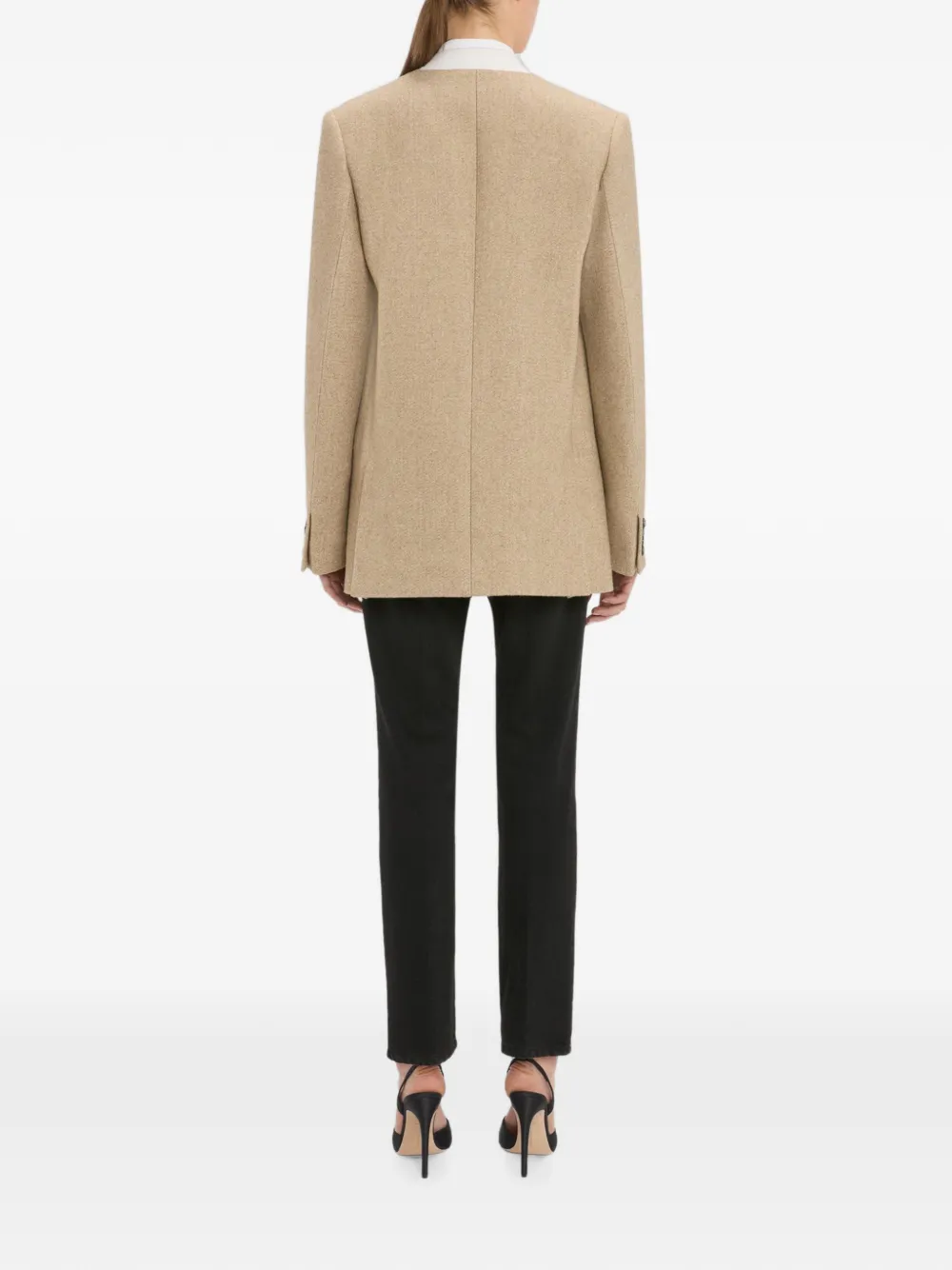 Victoria Beckham Beatrice blazer met dubbele rij knopen Beige