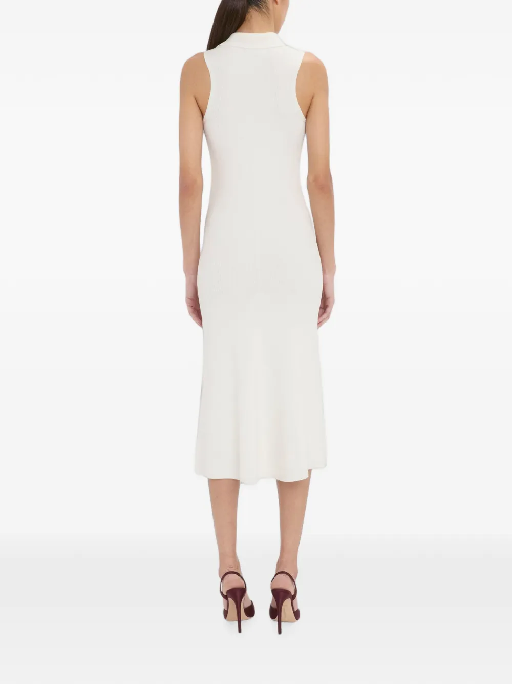 Victoria Beckham Mira midi-jurk met ritssluiting Wit