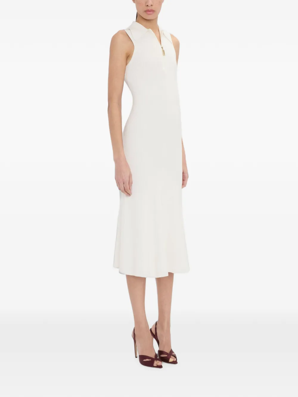 Victoria Beckham Mira midi-jurk met ritssluiting Wit