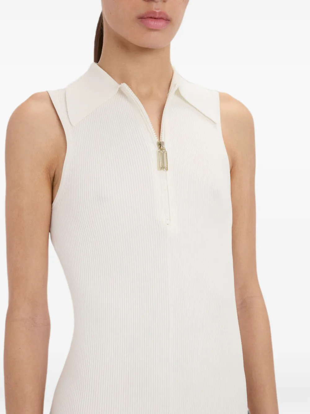 Victoria Beckham Mira midi-jurk met ritssluiting Wit