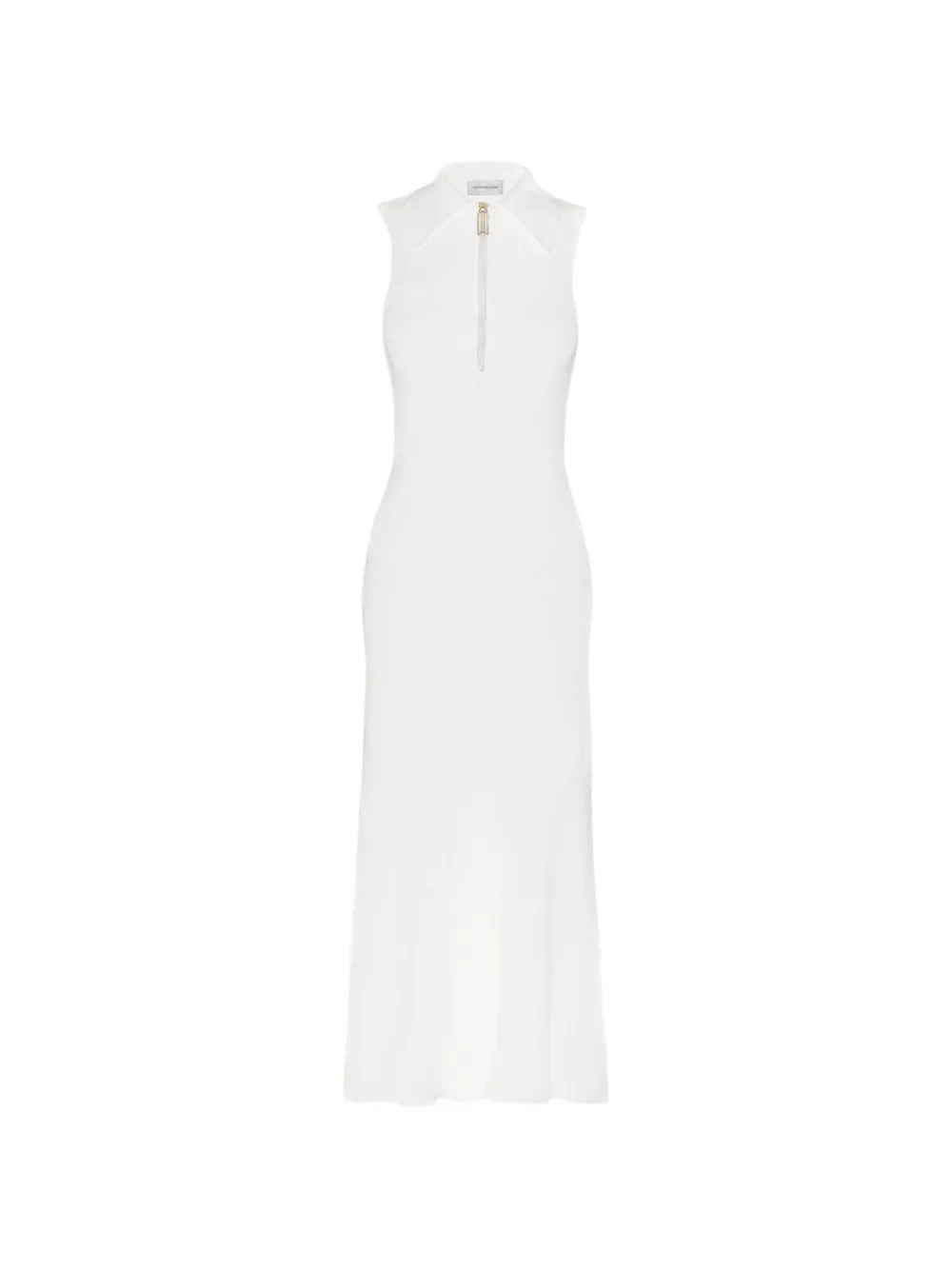 Victoria Beckham Mira Zip-fastening Midi Dress In White